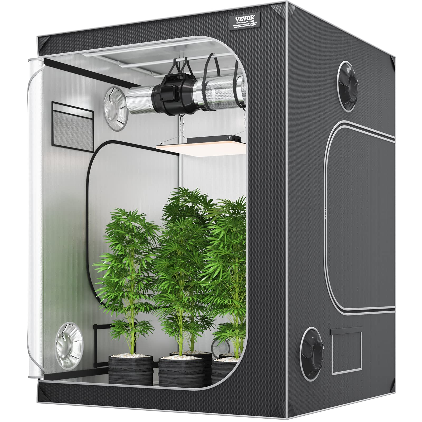Amazon.com: VEVOR 5x5 Grow Tent, 60'' x 60'' x 80'', High